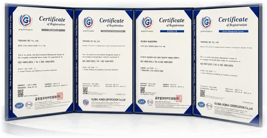 ISO 14001 · ISO 9001 인증서 (글로벌코리아인증원)